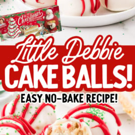 a bunch of Little Debbie Christmas Tree Cake Balls on a plate