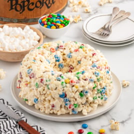 a plate of Popcorn Cake