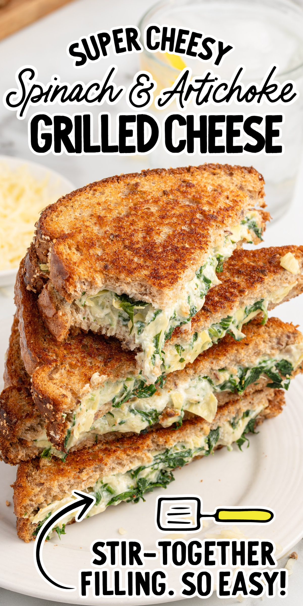 Spinach Artichoke Grilled Cheese - Spaceships and Laser Beams