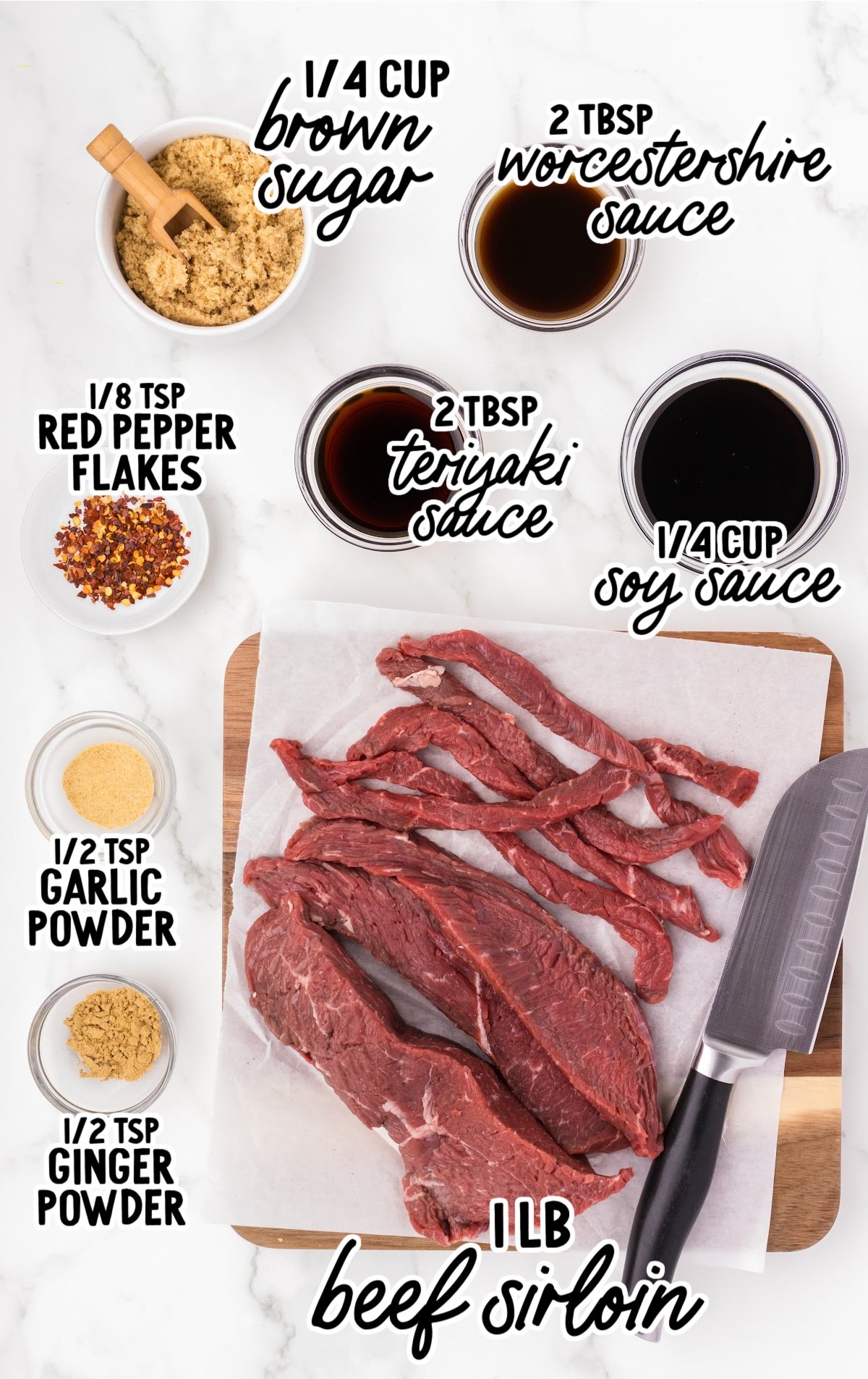  Air Fryer Teriyaki Beef Jerky raw ingredients that are labeled