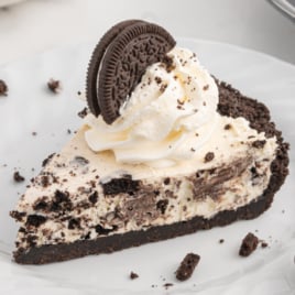 a slice of Oreo Pie on a plate