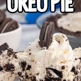 a slice of Oreo Pie on a plate