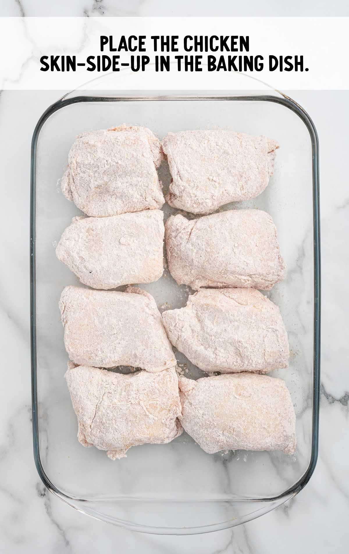 chicken placed in a baking dish