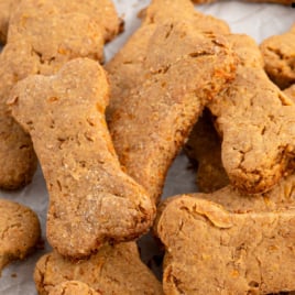 A bunch of carrot dog treats.