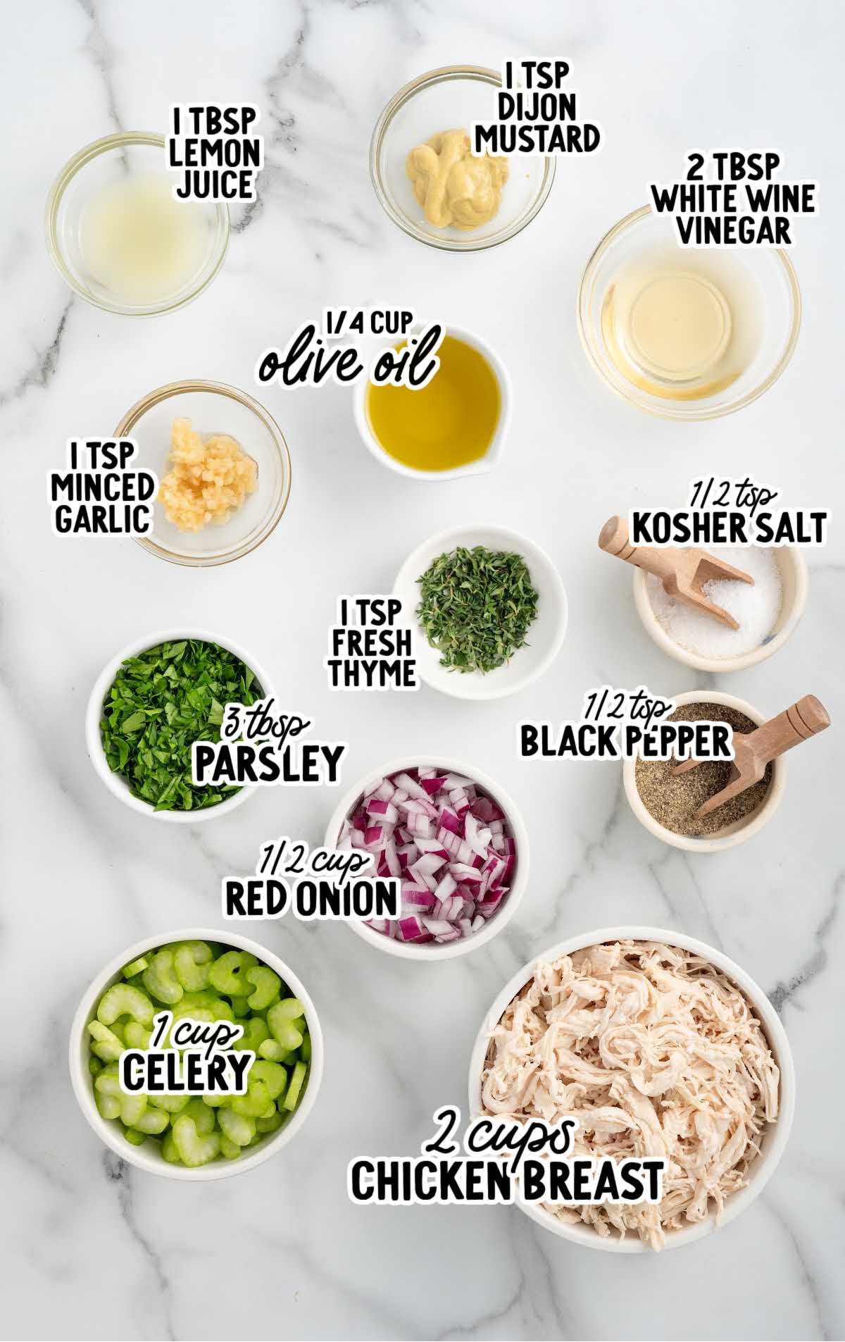 chicken salad raw ingredients that is not labeled