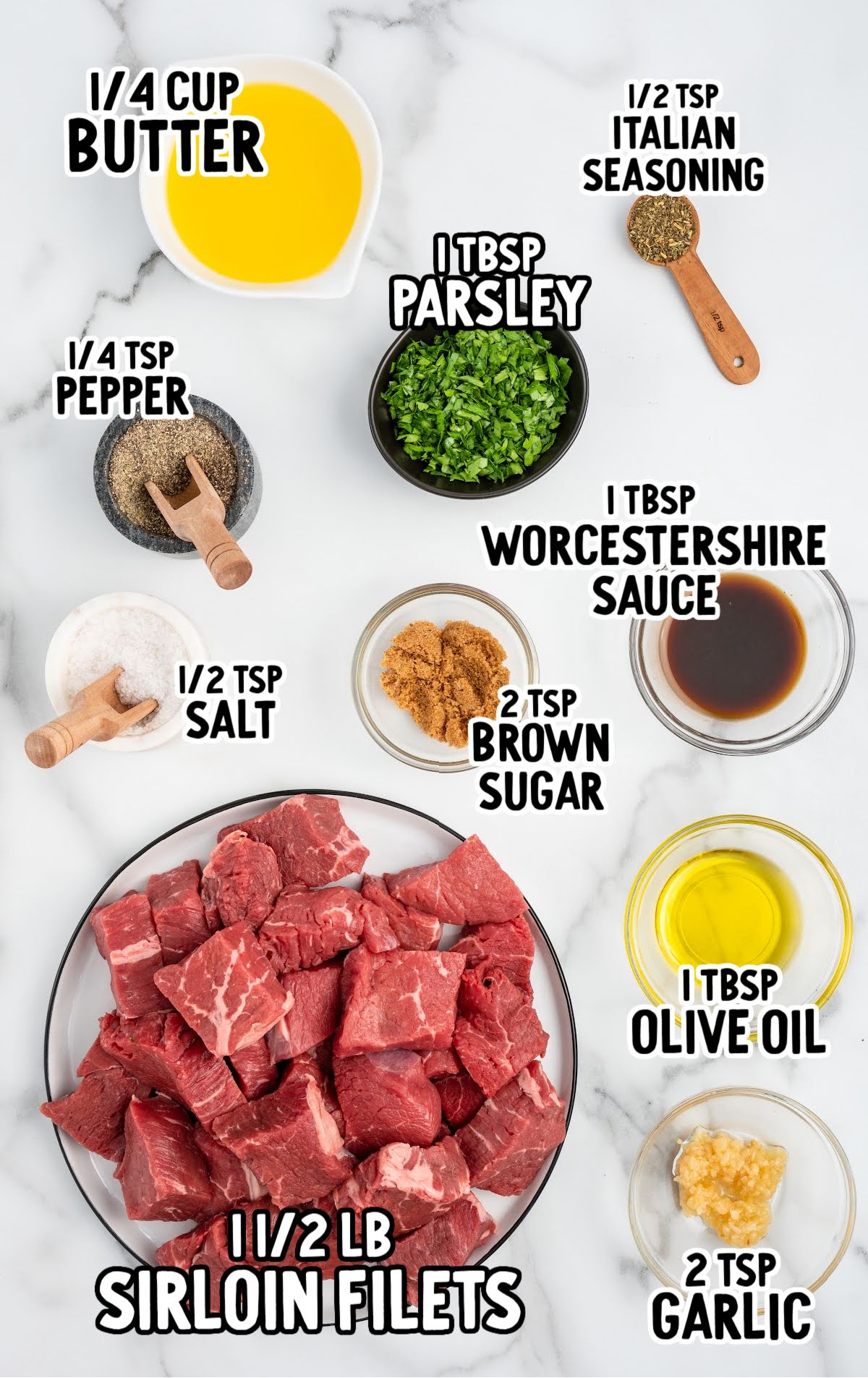 ingredients for Air Fryer Steak Bites