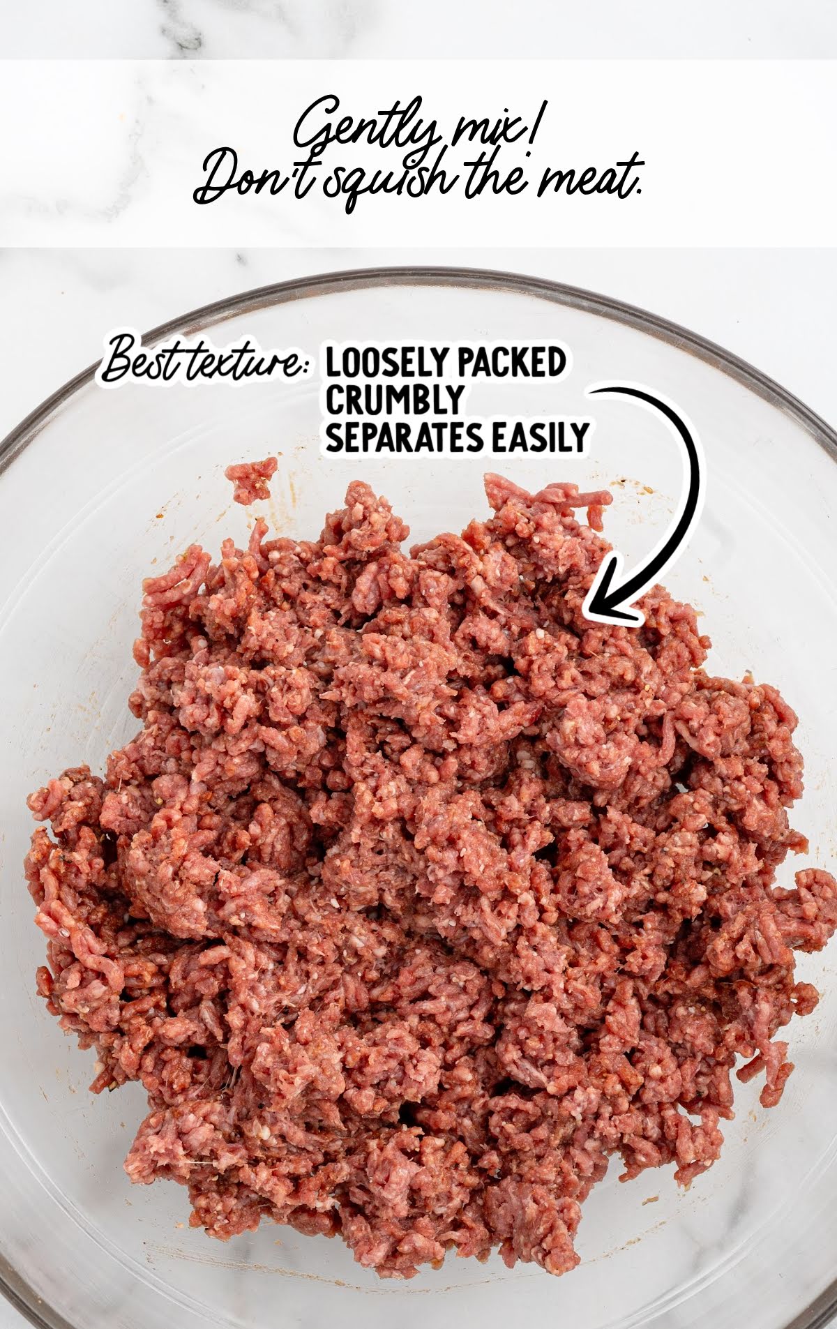 ground beef, BBQ sauce, salt, and pepper combined in a bowl