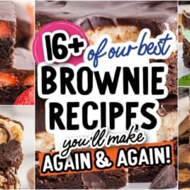 collage of brownie recipes