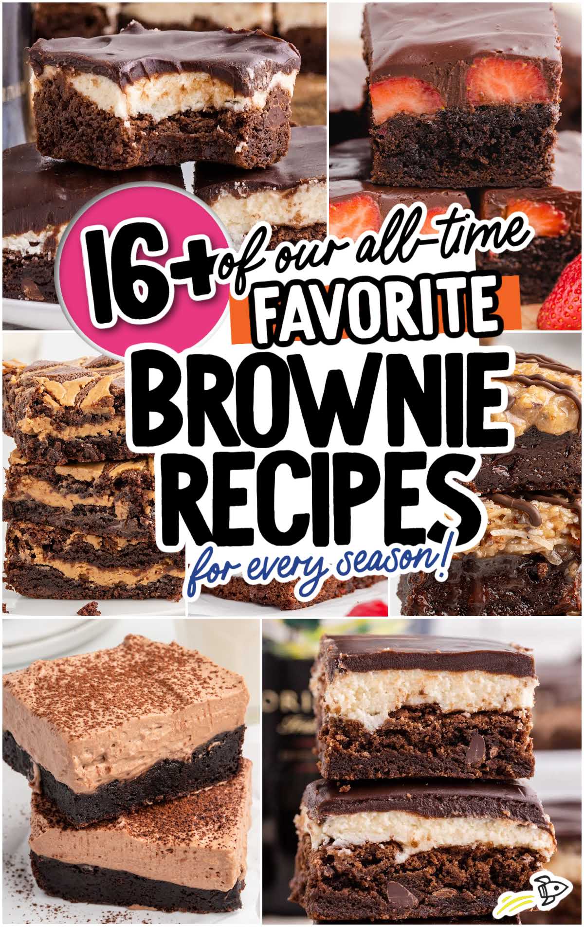 collage of brownie recipes