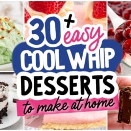 a collage of desserts made with cool whip