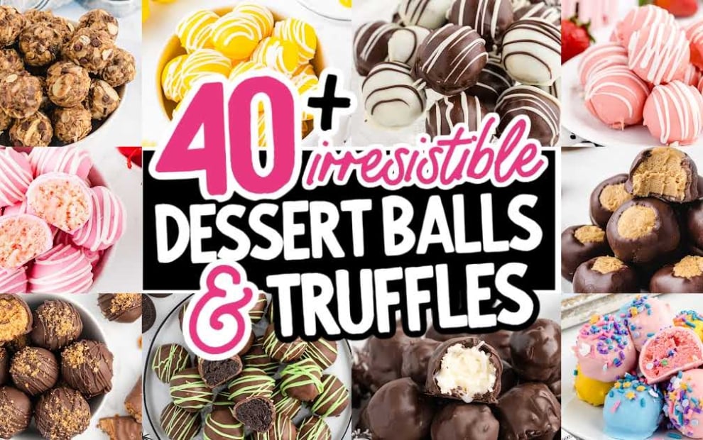 a collage of Dessert Balls and Truffles