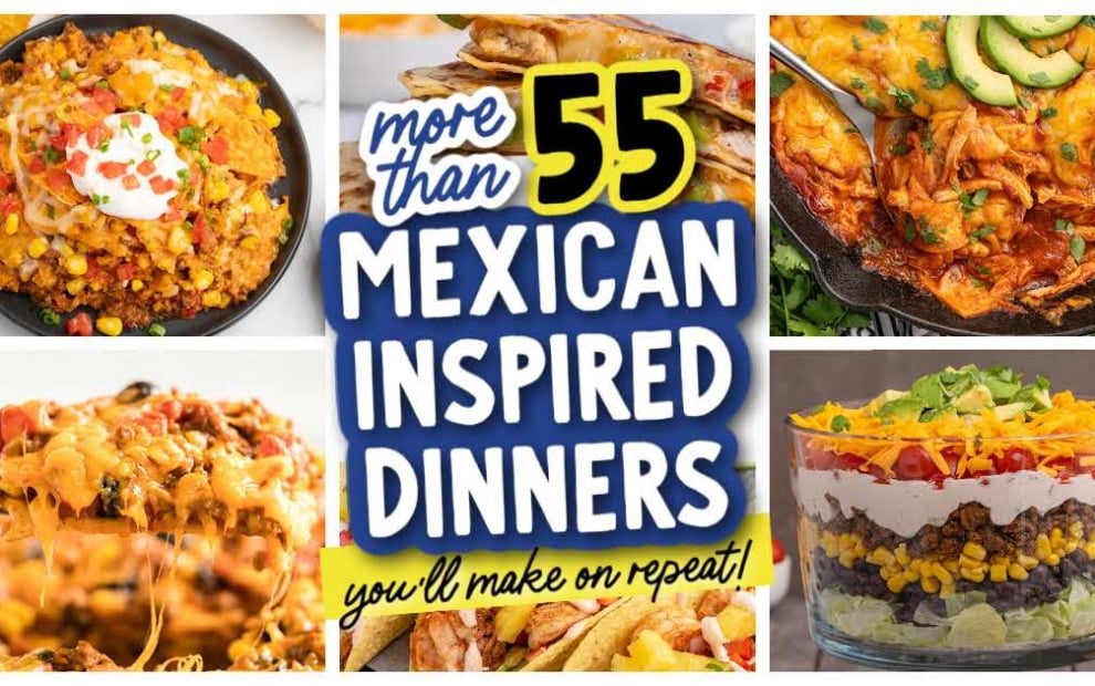 a collage of Mexican Inspired Dishes