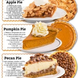 Infographic titled 50+ Must Try Thanksgiving Desserts featuring recipes for apple, pumpkin, pecan, and sweet potato pie, perfect for your holiday baking.